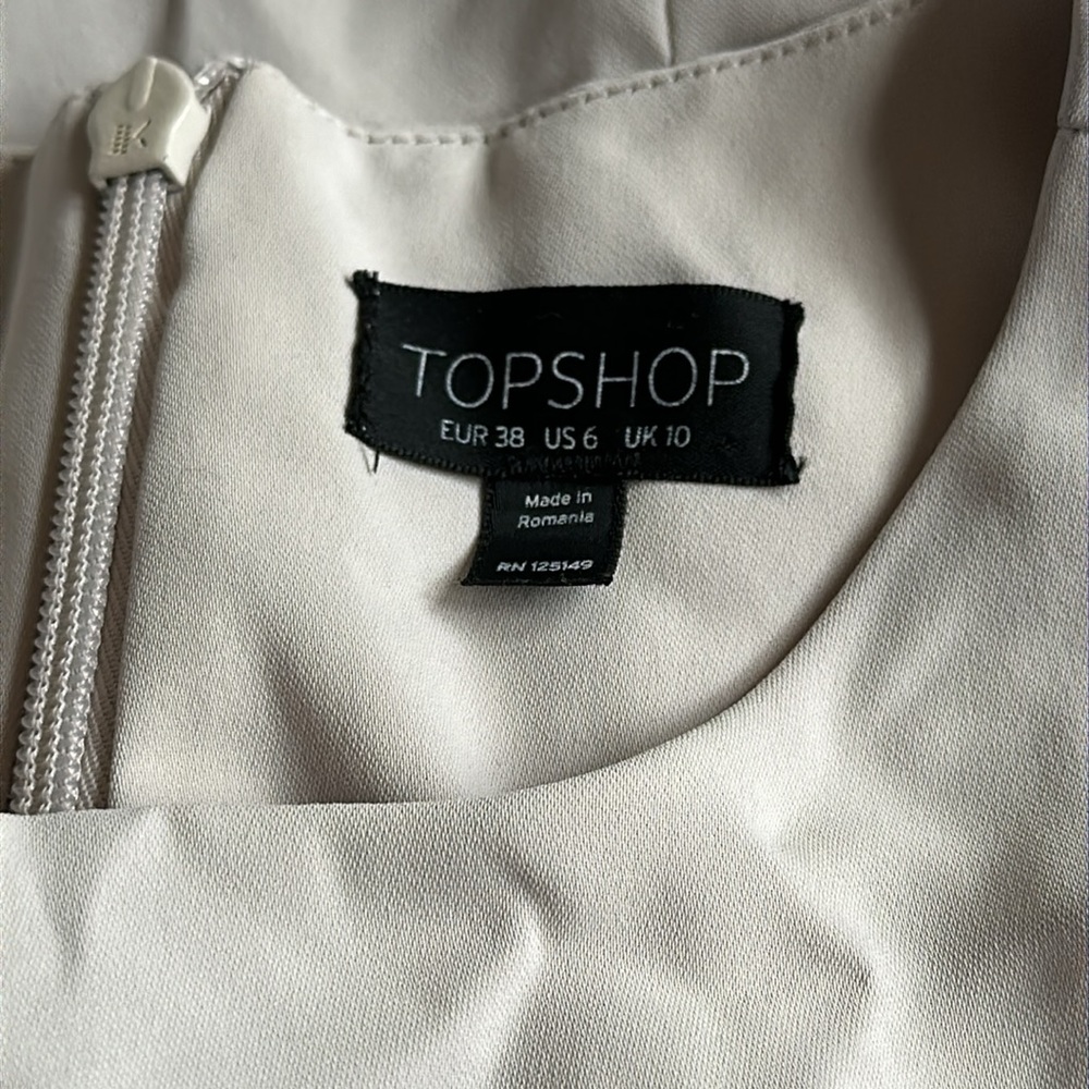Topshop Pale Dove Gray Crossover Front Envelope Hem Dress  6 - Picture 11 of 16
